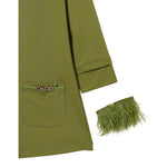 Twinset Abito tinta unita con Polsini Rimovibili Verde per Bambina 252GJ2111X VERDE TWINSET 