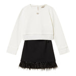 Twinset Completo 2Pz Bicolore Gonna-Felpa Bianco/Nero per Bambina 252GJ2112 BIANCO/NERO TWINSET 