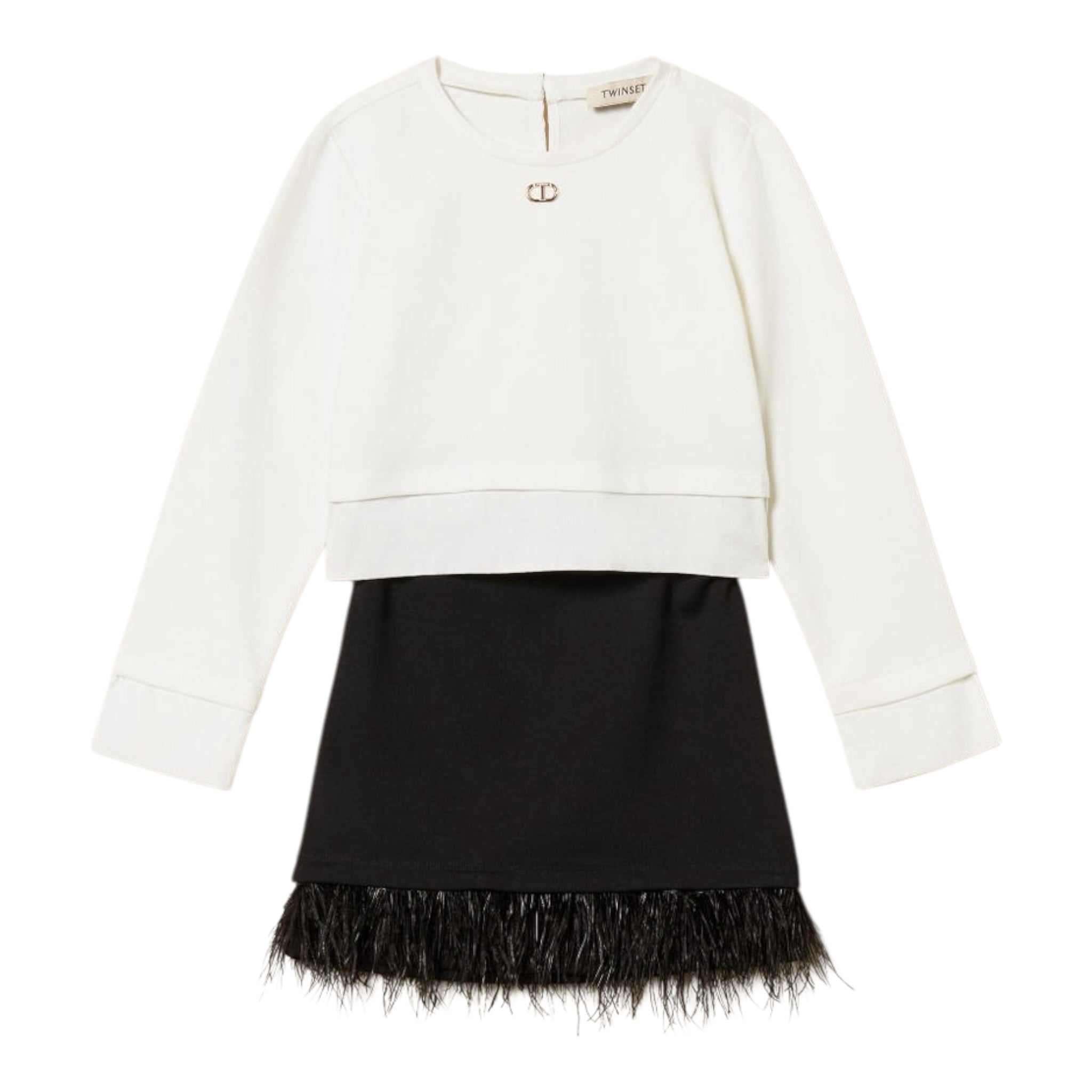 Twinset Completo 2Pz Bicolore Gonna-Felpa Bianco/Nero per Bambina 252GJ2112 BIANCO/NERO TWINSET 