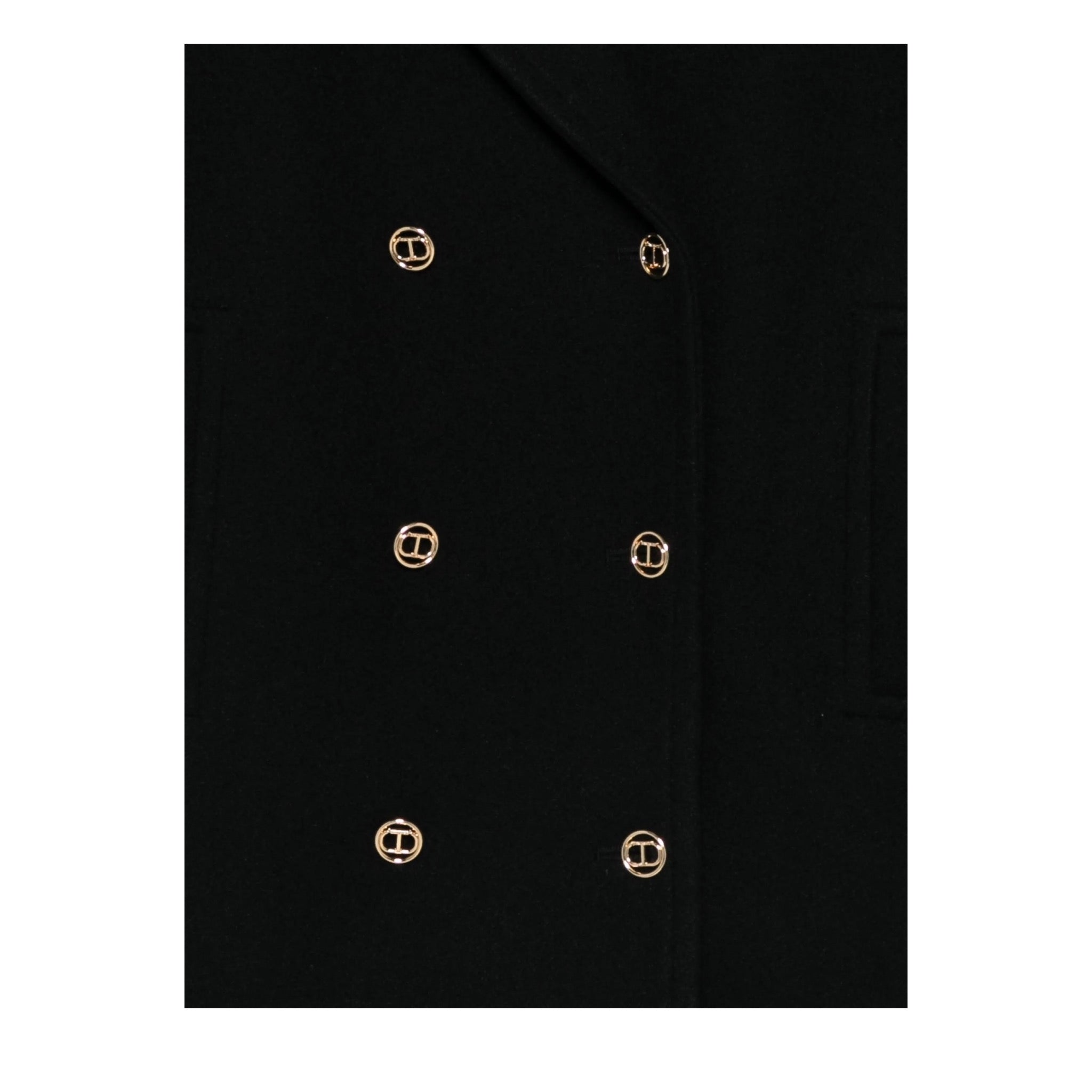 Twinset Cappotto tinta unita Doppiopetto Nero per Bambina 252GJ2142 NERO TWINSET 