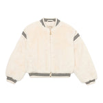 Twinset Giubbino tinta unita con Pelliccia E Zip Panna per Bambina 252GJ2170 PANNA TWINSET 