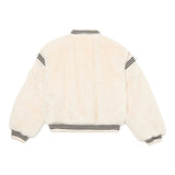 Twinset Giubbino tinta unita con Pelliccia E Zip Panna per Bambina 252GJ2170X PANNA TWINSET 