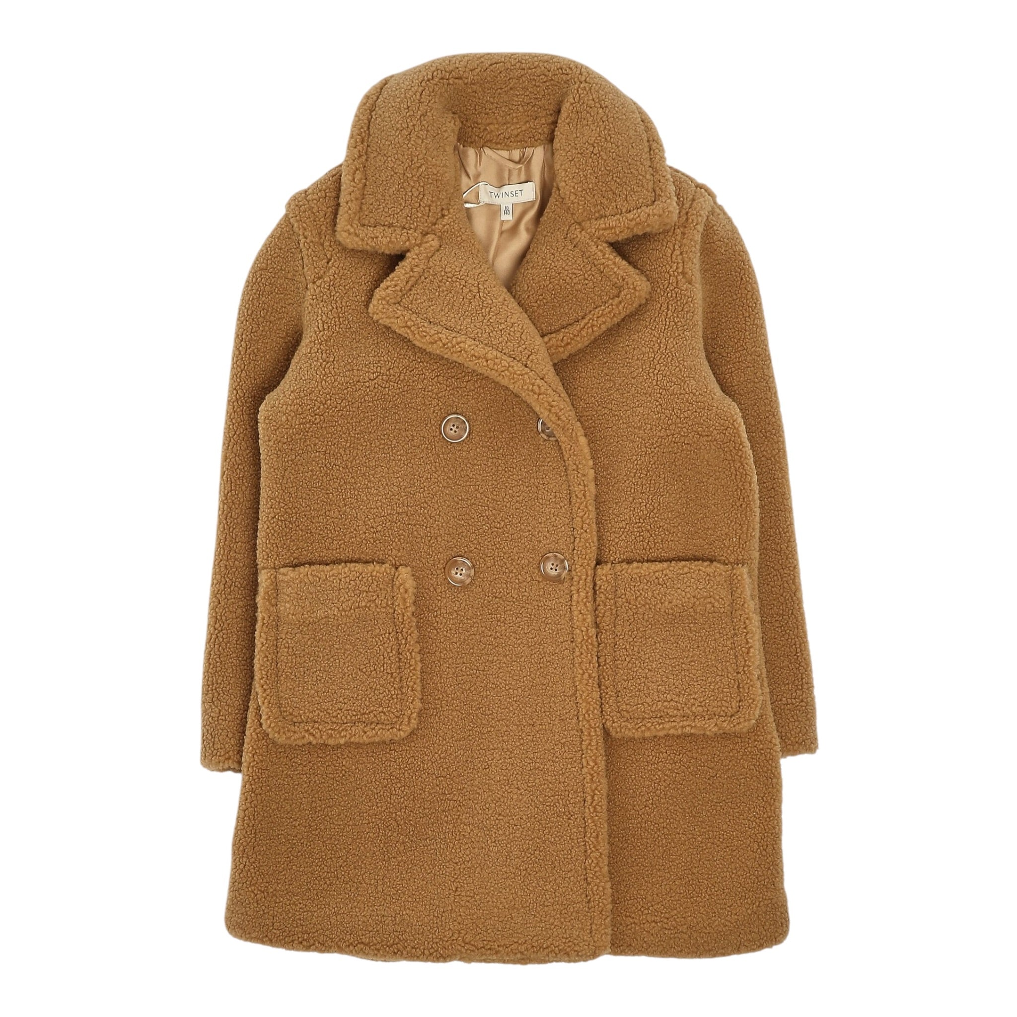 Twinset Cappotto tinta unita Doppiopetto Cammello per Bambina 252GJ2180 CAMMELLO TWINSET 