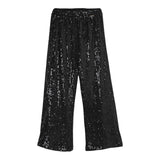 Twinset Pantalone tinta unita con Paillettes Nero per Bambina 252GJ2232 NERO TWINSET 