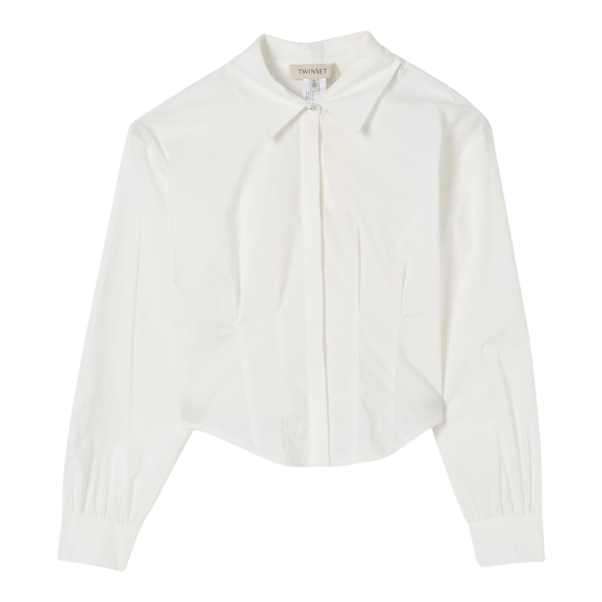 Twinset Camicia Manica Lunga tinta unita Modello Crop Bianco per Bambina 252GJ2300 BIANCO TWINSET 