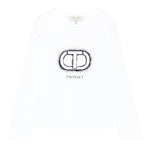 Twinset Shirt tinta unita con Stampa Bianco per Bambina 252GJ2320X BIANCO TWINSET 