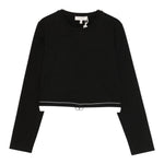 Twinset Shirt tinta unita con Logo Nero per Bambina 252GJ2322 NERO TWINSET 