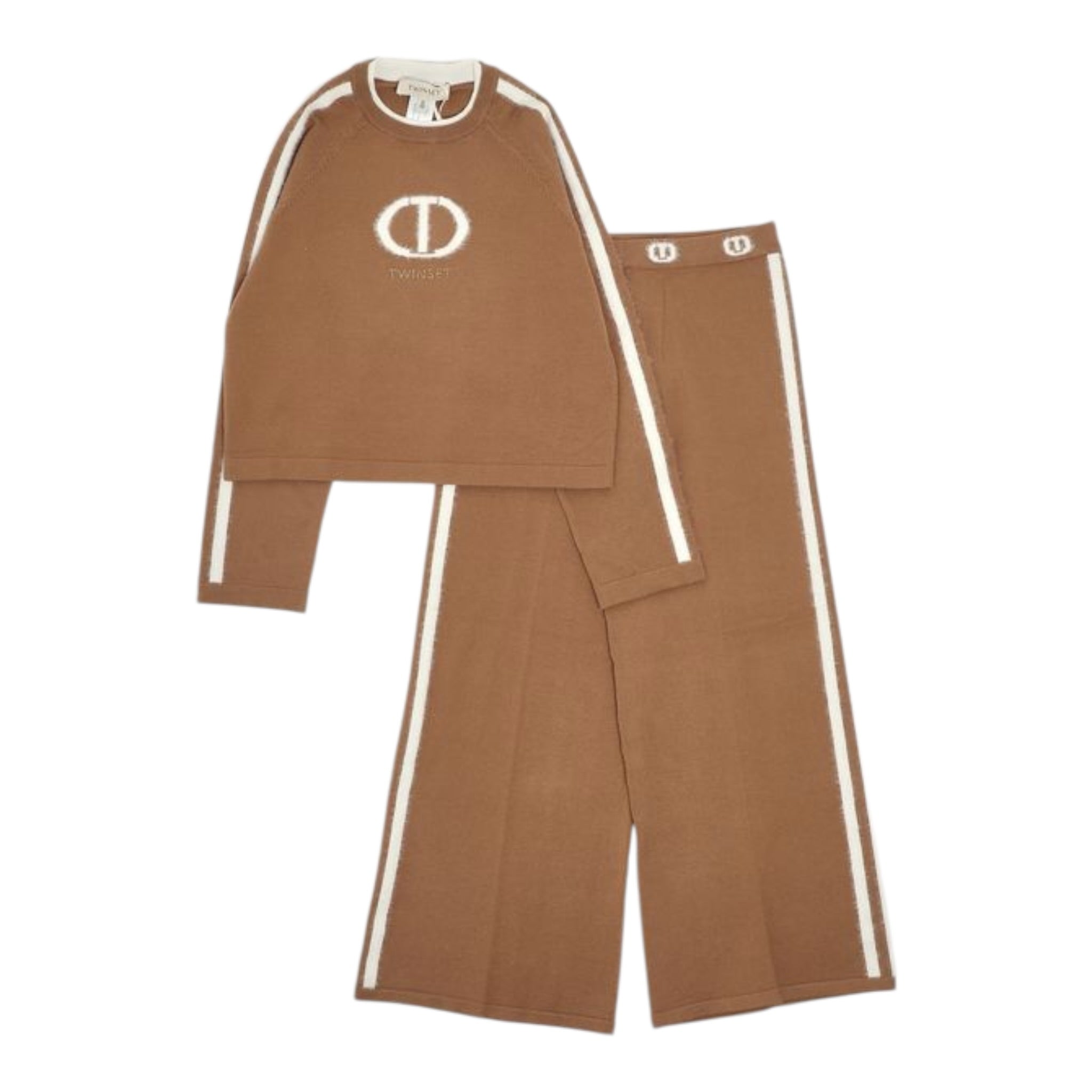 Twinset Completo 2Pz Maglia-Pantalone tinta unita Marrone per Bambina 252GJ301A MARRONE TWINSET 