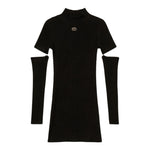 Twinset Abito tinta unita con Manicotti Nero per Bambina 252GJ3040X NERO TWINSET 