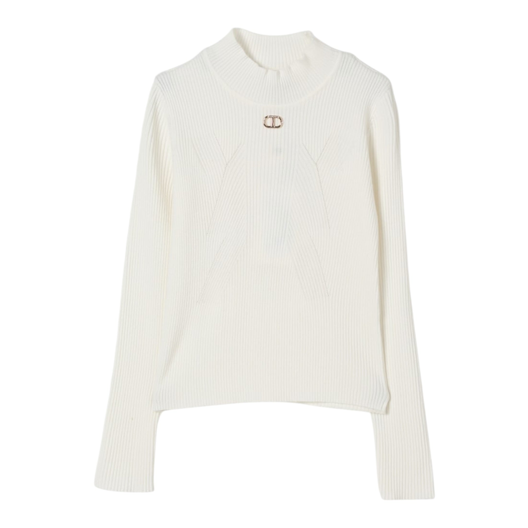 Twinset Maglia Mezzo Collo tinta unita Bianco per Bambina 252GJ3042 BIANCO TWINSET 