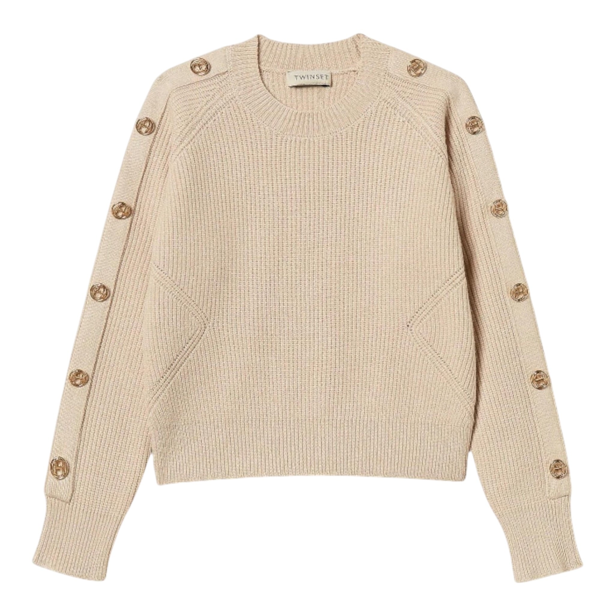 Twinset Maglia tinta unita Mezzo Collo Beige per Bambina 252GJ3061X BEIGE TWINSET 