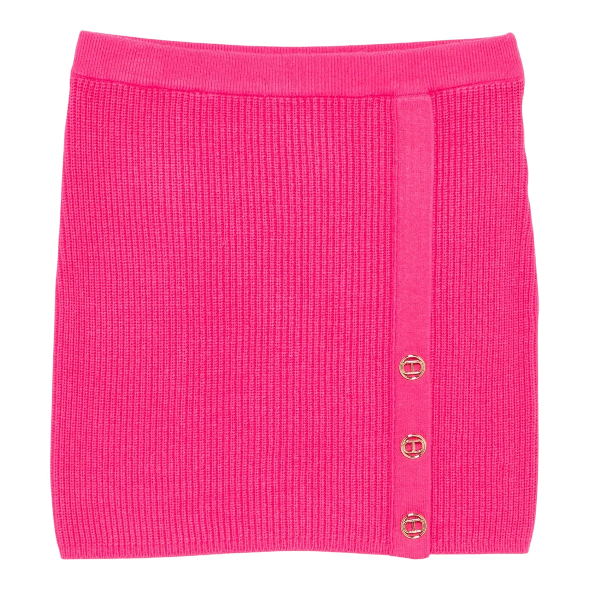 Twinset Gonna tinta unita con Bottoni Fuxia per Bambina 252GJ3063X FUXIA TWINSET 