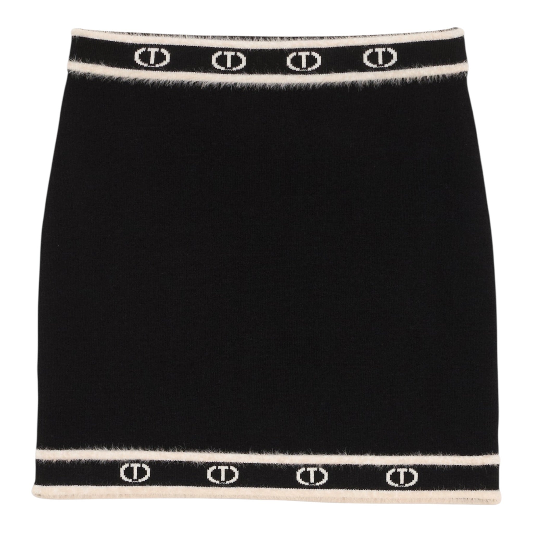 Twinset Gonna tinta unita con Loghi Nero per Bambina 252GJ3071 NERO TWINSET 