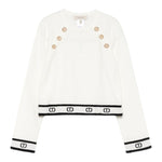 Twinset Maglia Girocollo tinta unita con Loghi Panna per Bambina 252GJ3073 PANNA TWINSET 