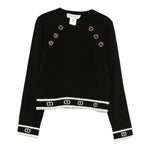 Twinset Maglia Girocollo tinta unita con Loghi Nero per Bambina 252GJ3073X NERO TWINSET 