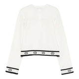 Twinset Maglia Girocollo tinta unita con Loghi Panna per Bambina 252GJ3073X PANNA TWINSET 