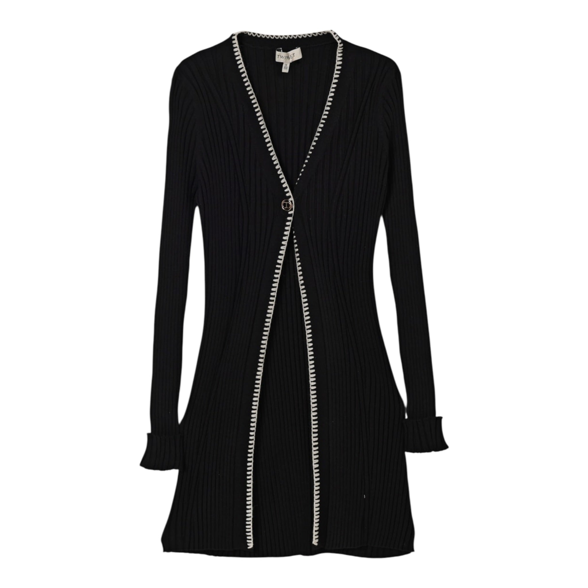 Twinset Cardigan tinta unita Lungo Nero per Bambina 252GJ3090X NERO TWINSET 