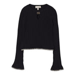 Twinset Maglia tinta unita con Profili In Contrasto Nero per Bambina 252GJ3092 NERO TWINSET 