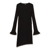 Twinset Abito Manica Lunga tinta unita con Logo Nero per Bambina 252GJ3093 NERO TWINSET 