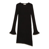 Twinset Abito Manica Lunga tinta unita con Logo Nero per Bambina 252GJ3093X NERO TWINSET 