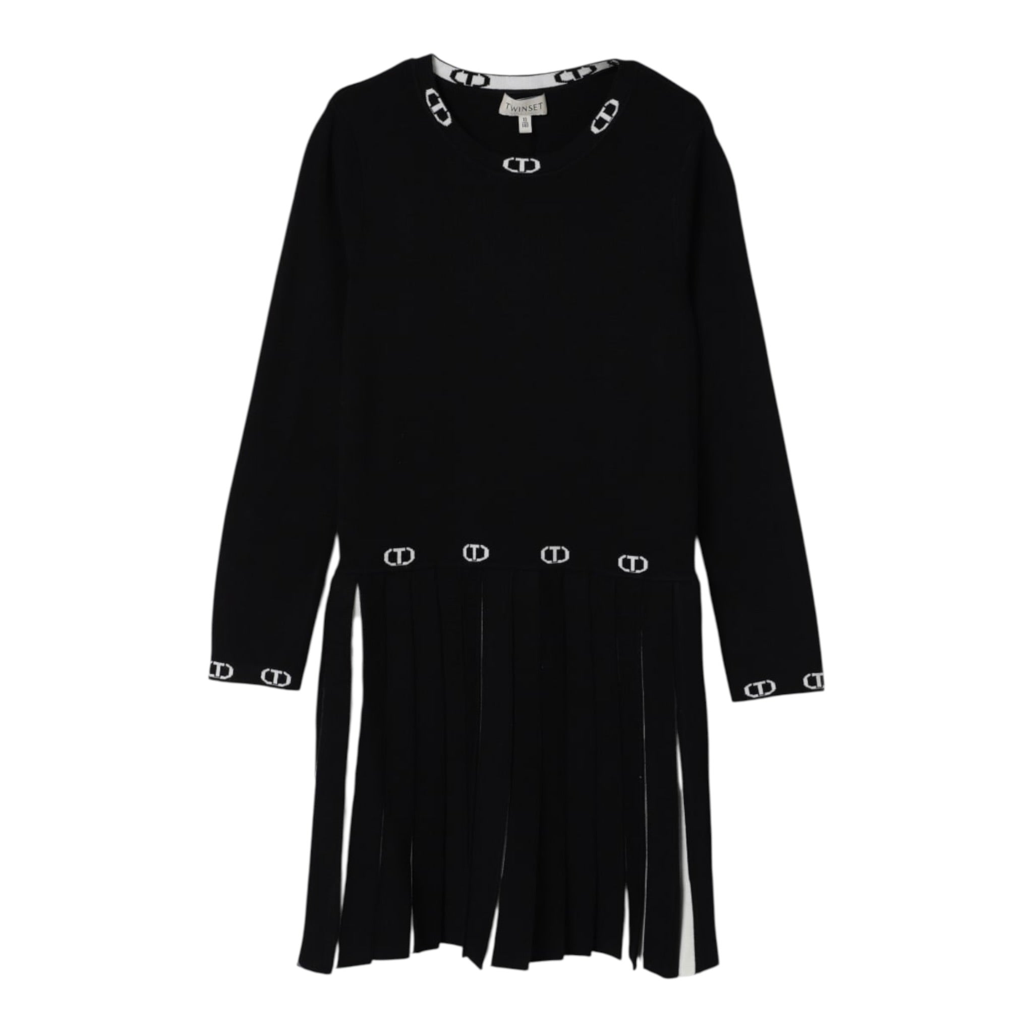 Twinset Abito tinta unita con Logo Nero per Bambina 252GJ3101 NERO TWINSET 