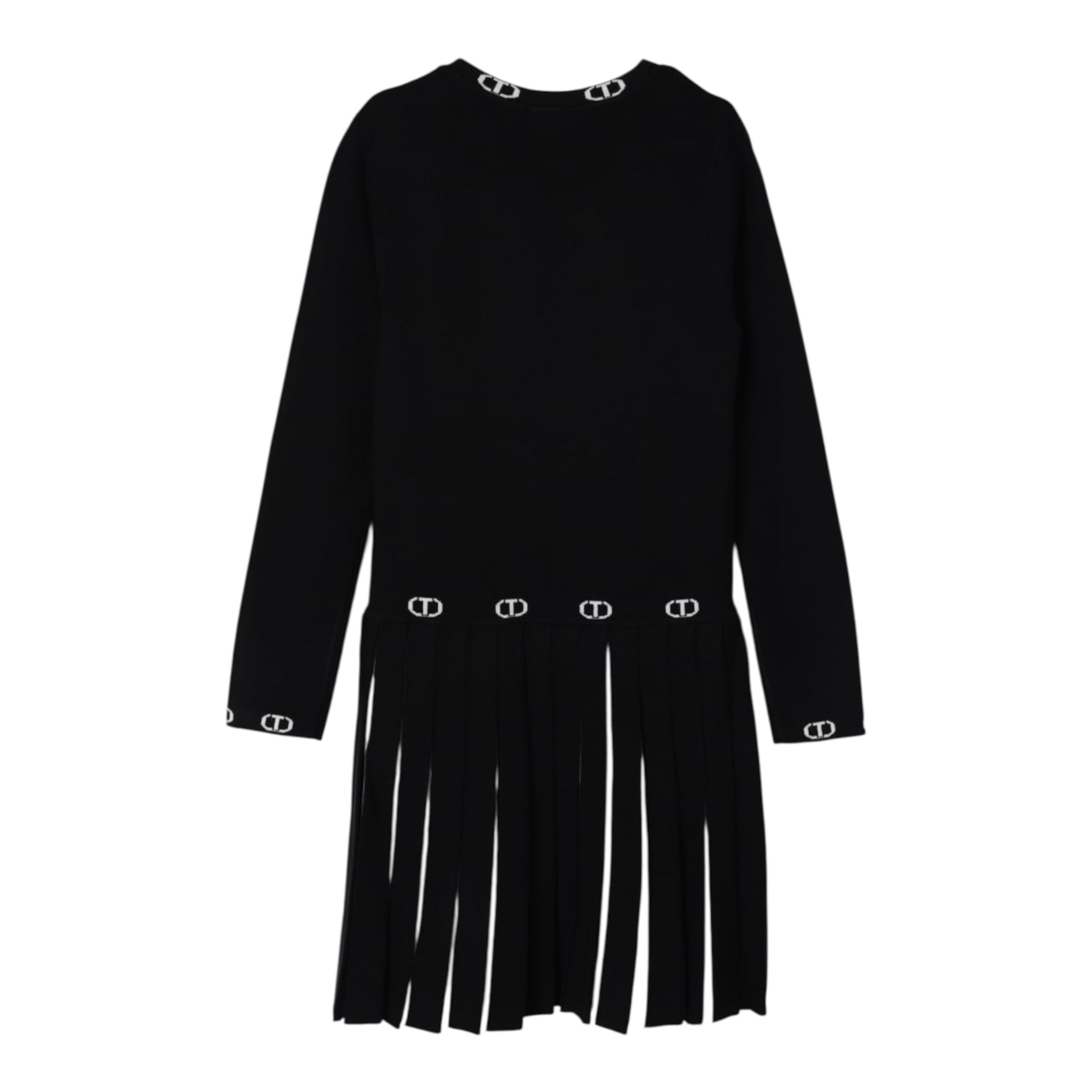 Twinset Abito tinta unita con Logo Nero per Bambina 252GJ3101 NERO TWINSET 