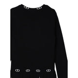 Twinset Abito tinta unita con Logo Nero per Bambina 252GJ3101 NERO TWINSET 