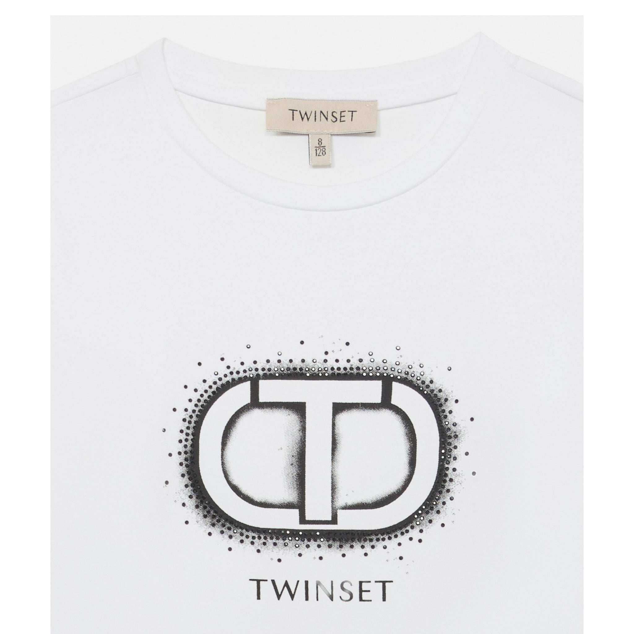 Twinset Shirt tinta unita con Stampa Bianco per Bambina GJ2320 BIANCO TWINSET 