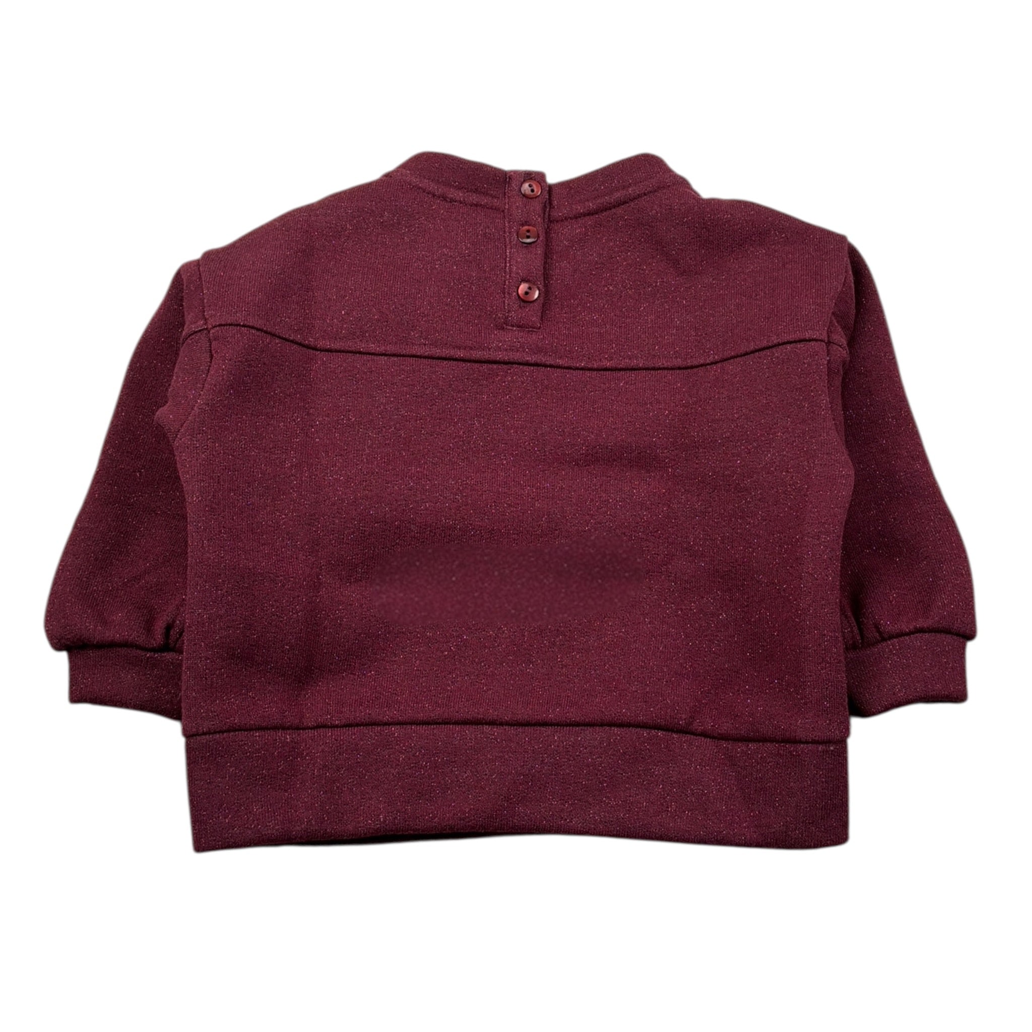 U+È Felpa Chiusa Girocollo tinta unita con Fiocco Bordeaux per Neonata UE1965 BORDEAUX U+è 