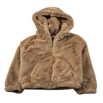 U+È Pelliccia tinta unita con Cappuccio Beige per Bambina UE1994 BEIGE U+è 