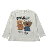 U+È Shirt Girocollo tinta unita con Stampe Panna per Bambina UE2006 PANNA U+è 
