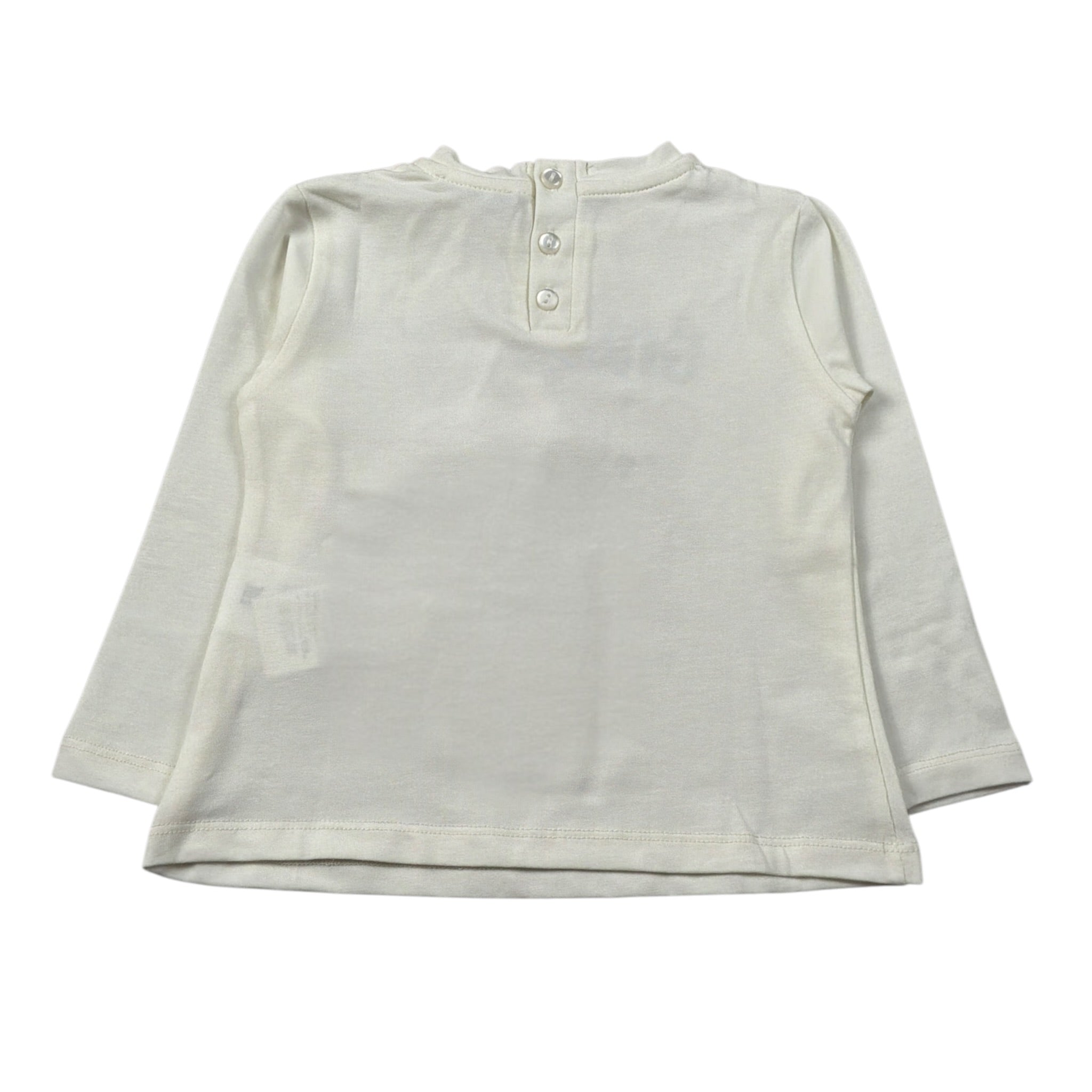 U+È Shirt Girocollo tinta unita con Stampe Panna per Bambina UE2006 PANNA U+è 