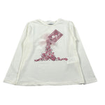 U+È Shirt Girocollo tinta unita con Stampa Panna per Bambina UE2036 PANNA U+è 