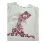 U+È Shirt Girocollo tinta unita con Stampa Panna per Bambina UE2036 PANNA U+è 