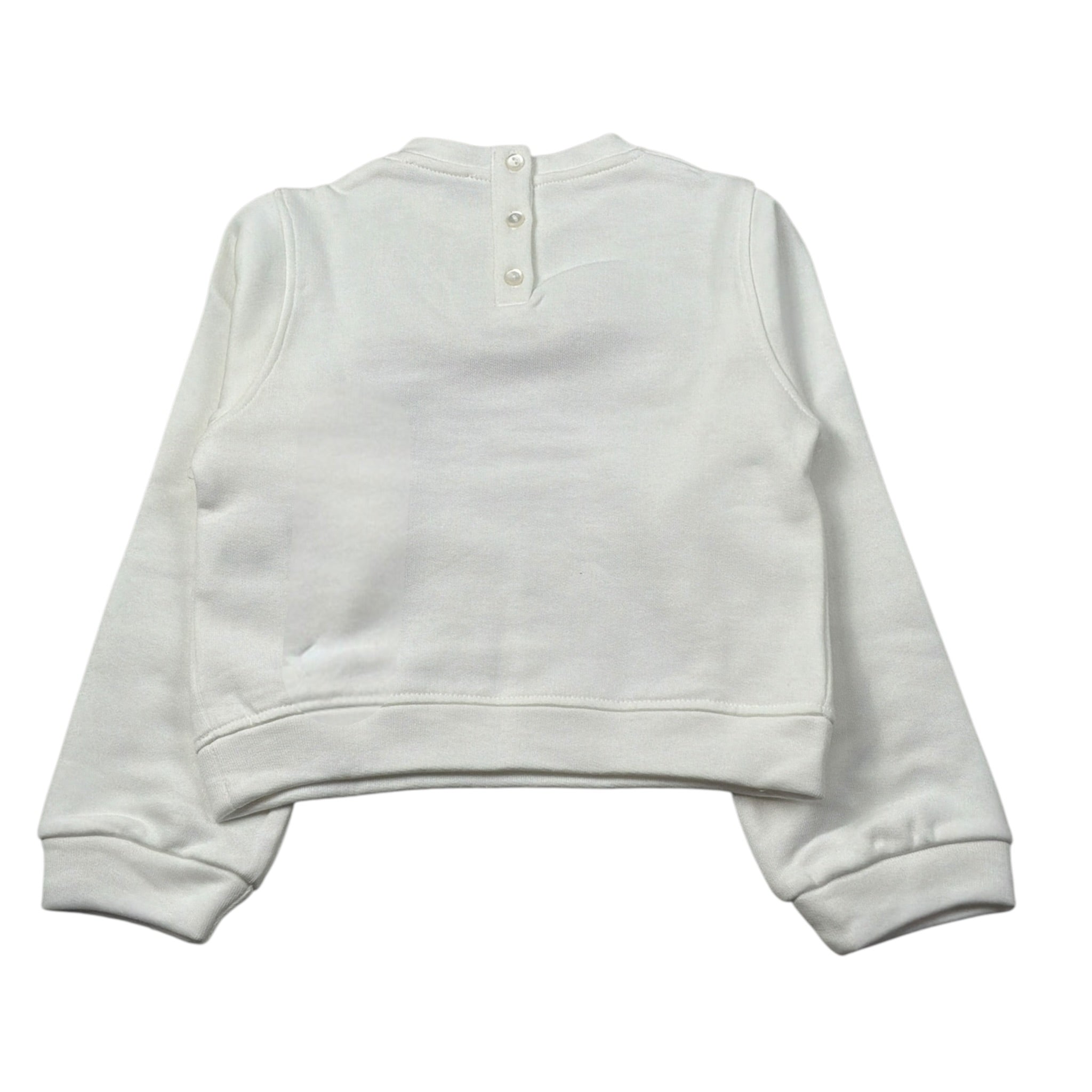 U+È Felpa Chiusa Girocollo tinta unita con Stampe Bianco per Neonata UE2041N BIANCO U+è 