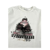 U+È Shirt Girocollo tinta unita con Stampa Bianco per Neonata UE2061 BIANCO U+è 