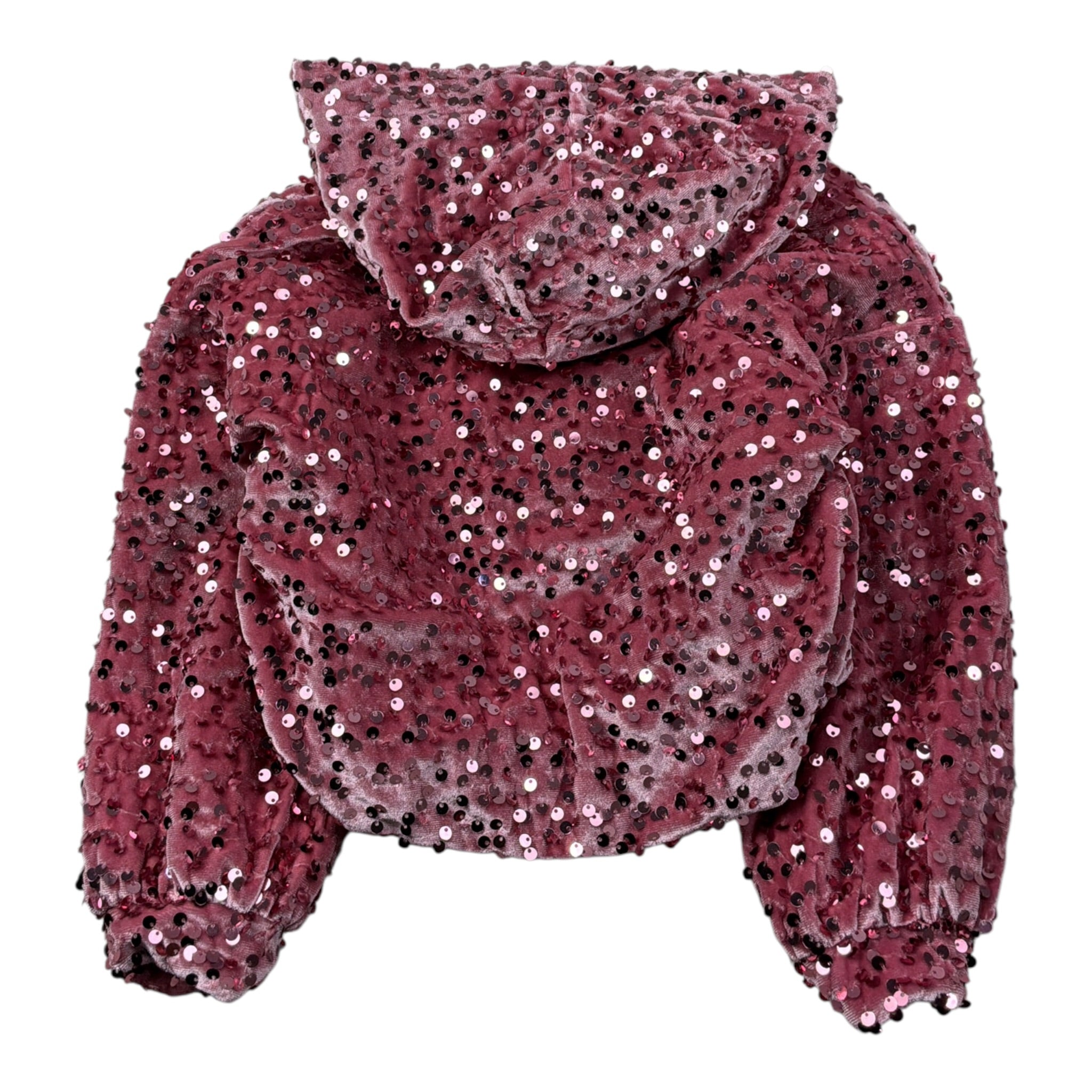 U+È Felpa tinta unita con Paillettes E Cappuccio Rosa per Bambina UE2114 ROSA U+è 