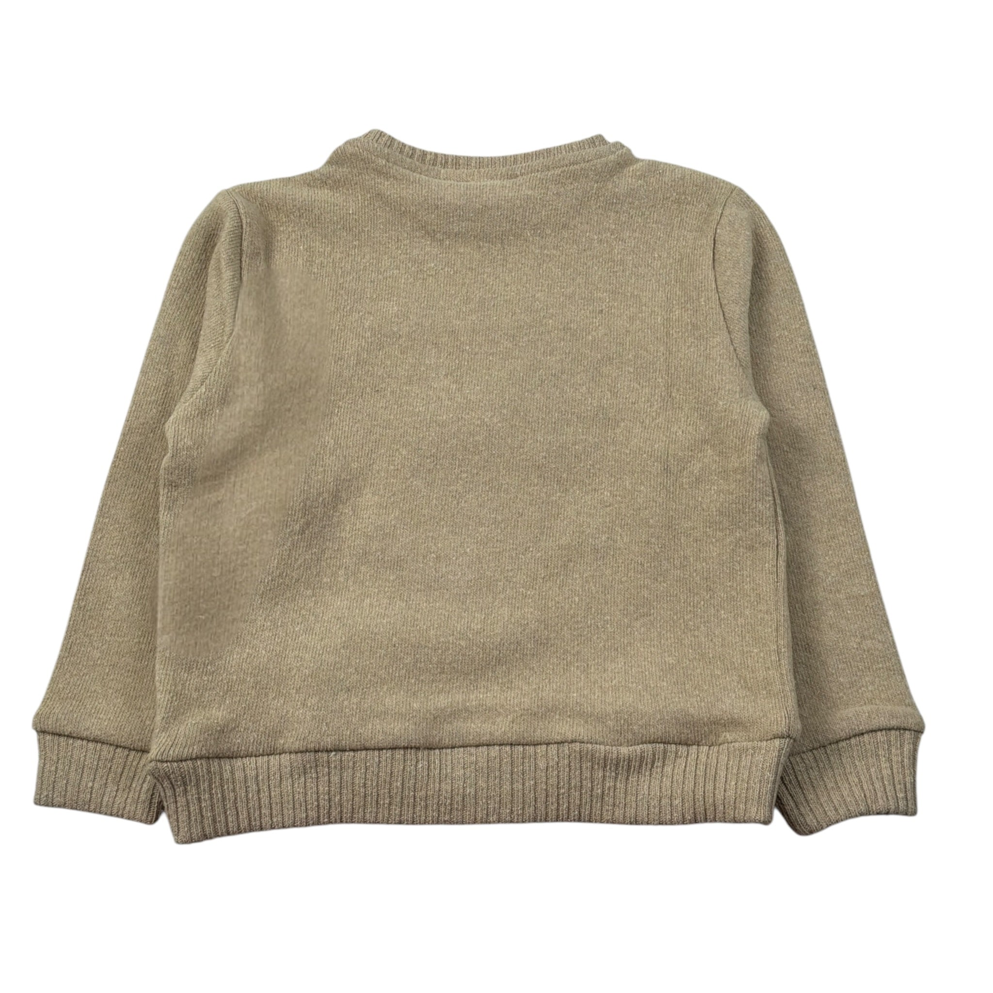 U+È Felpa Chiusa Girocollo tinta unita con Ricamo Beige per Bambino UEM0246 BEIGE U+è 
