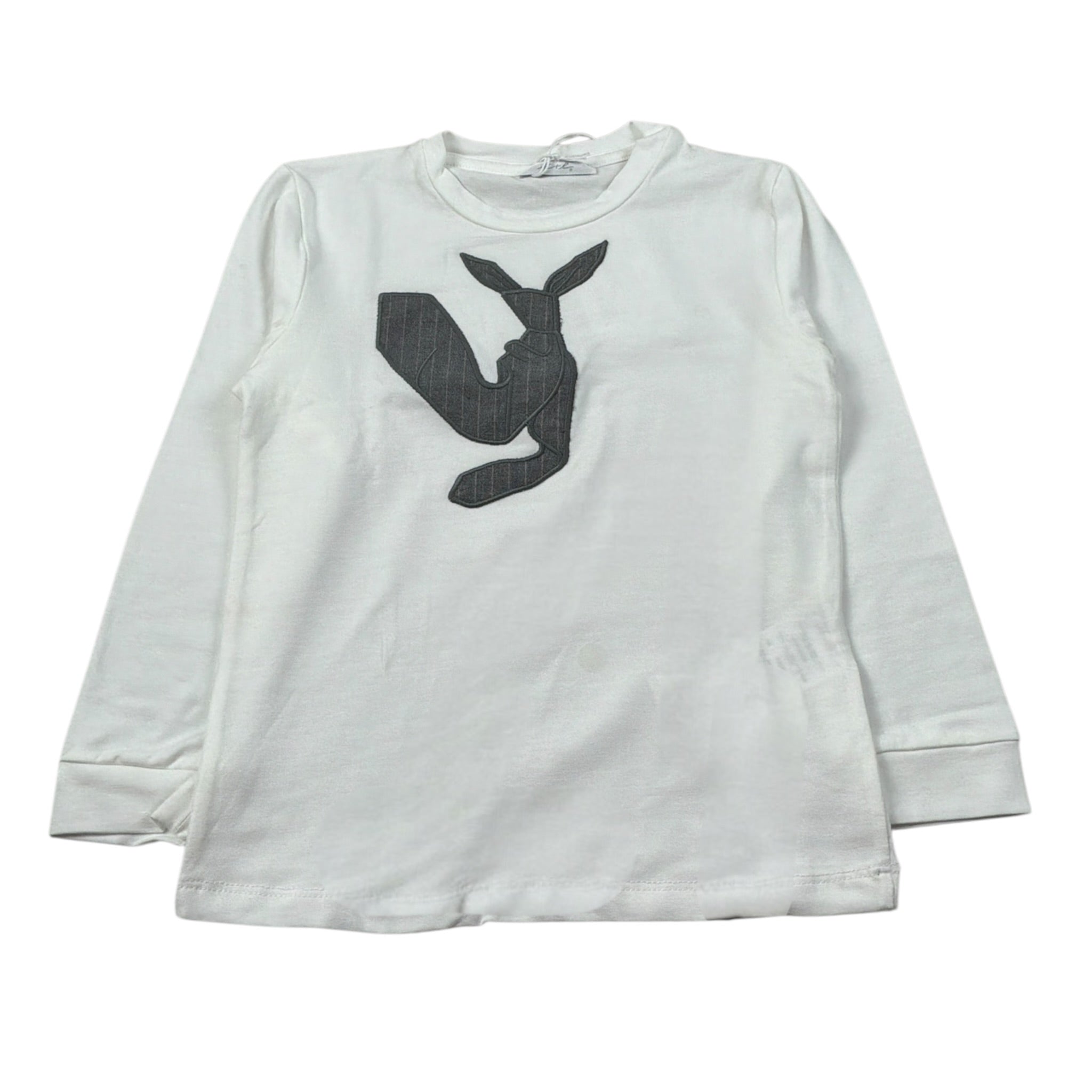 U+È Shirt Girocollo tinta unita con Stampa Bianco per Bambino UEM0450 BIANCO U+è 