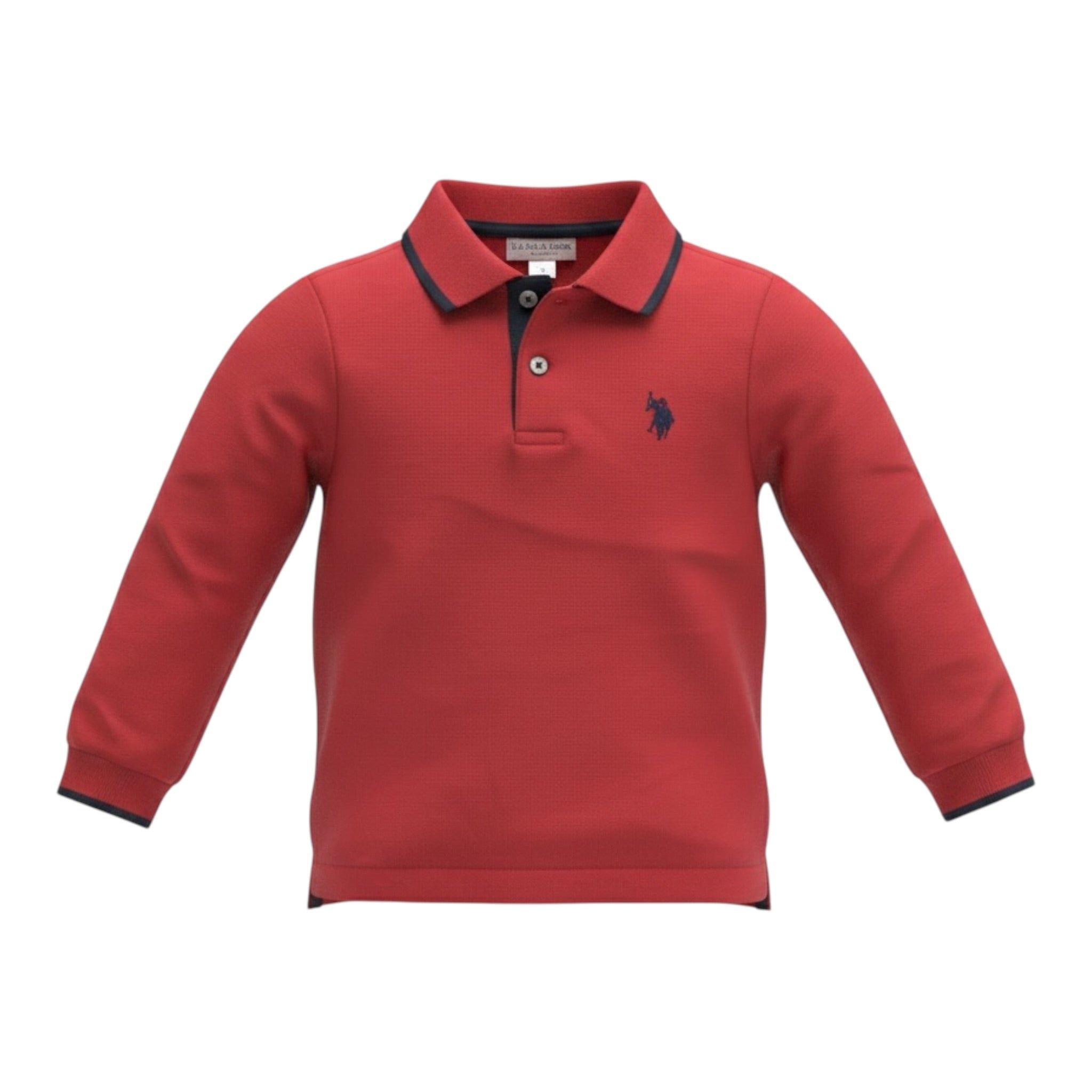 U.S. Pollo Assn Polo tinta unita con Logo Rosso per Bambino 000066 ROSSO U.S. POLO ASSN 