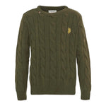 U.S. Pollo Assn Maglia tinta unita con Logo E Trecce Verde per Neonata 002592N VERDE U.S. POLO ASSN 