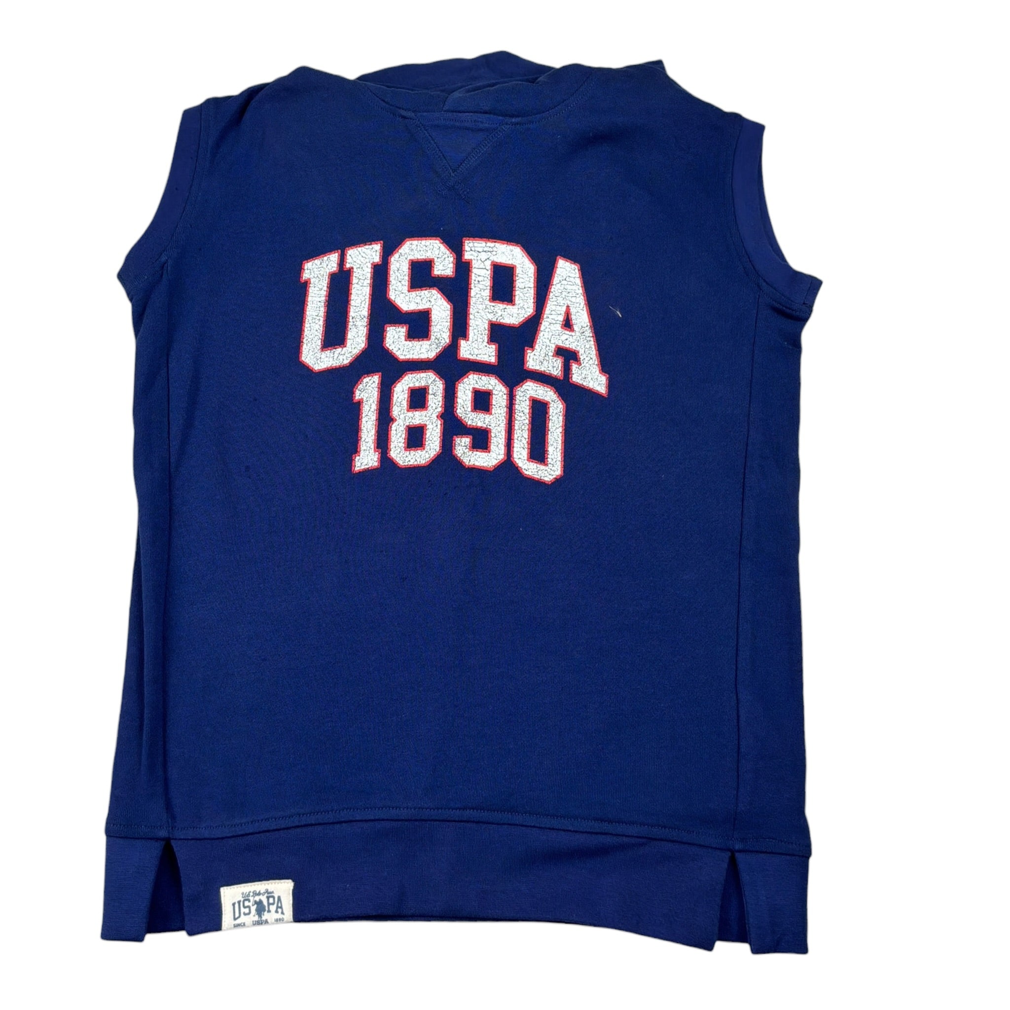 U.S. Pollo Assn Felpa tinta unita Smanicata con Cappuccio Blu per Bambino US41532 BLU U.S. POLO ASSN 
