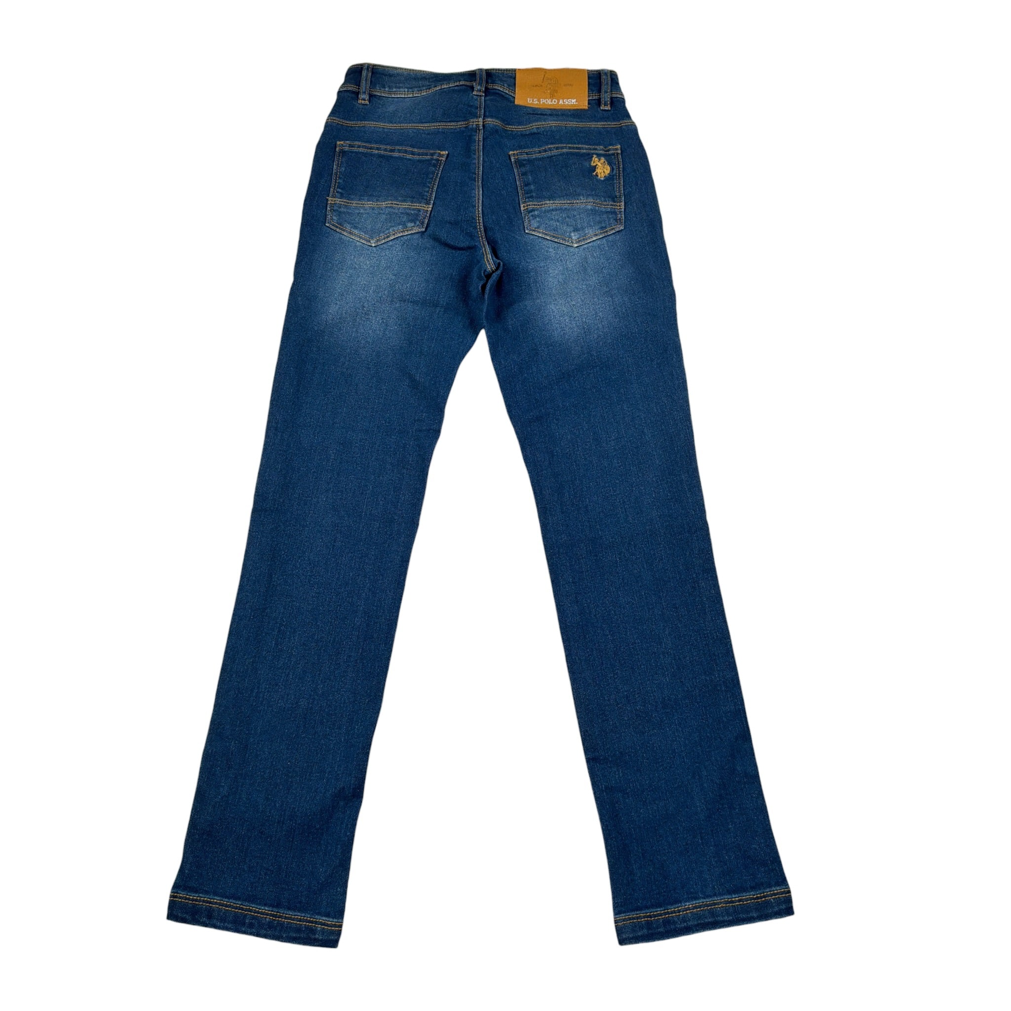 U.S. Polo Assn Jeans tinta unita con 5 Tasche Blu per Bambino US42548 BLU U.S. POLO ASSN 