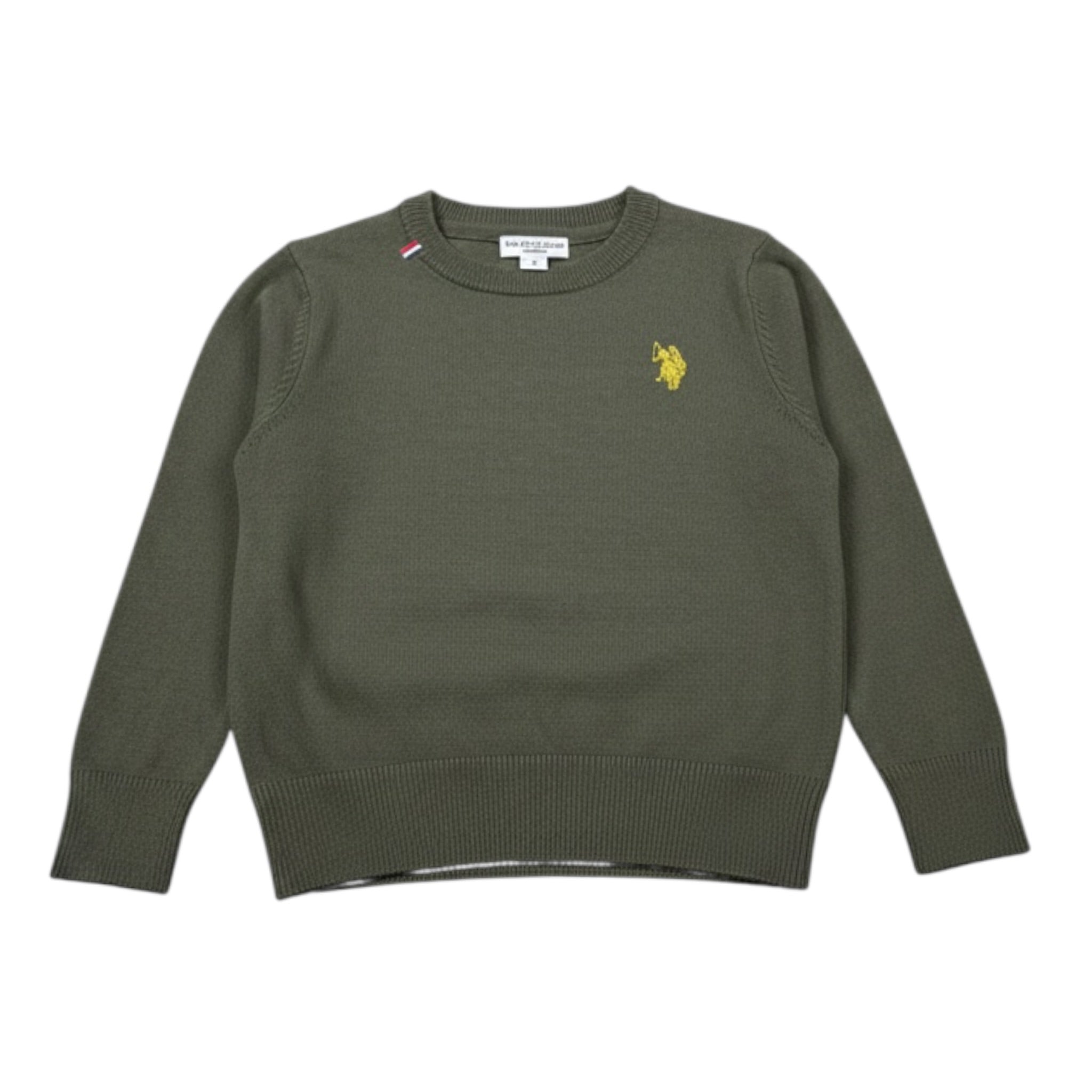 U.S. Polo Assn Maglia Girocollo tinta unita con Logo Verde per Neonato US425733 VERDE U.S. POLO ASSN 