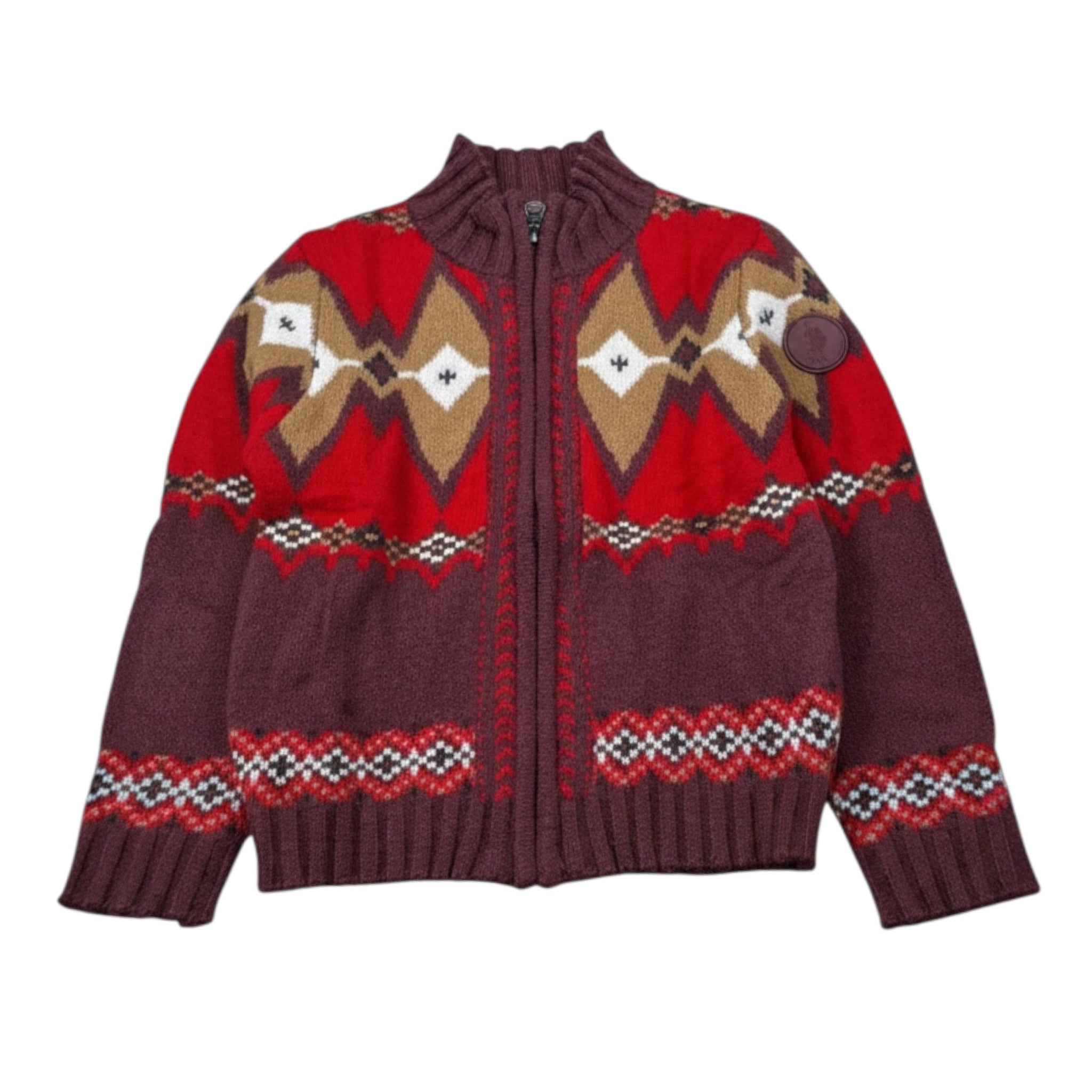 U.S. Polo Assn Maglia con Zip Tricolore Rosso per Bambino US42573 ROSSO U.S. POLO ASSN 