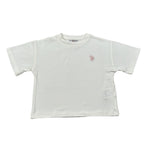 U.S. Polo Assn T-Shirt Girocollo tinta unita con Logo Bianco per Bambina US42610 BIANCO U.S. POLO ASSN 
