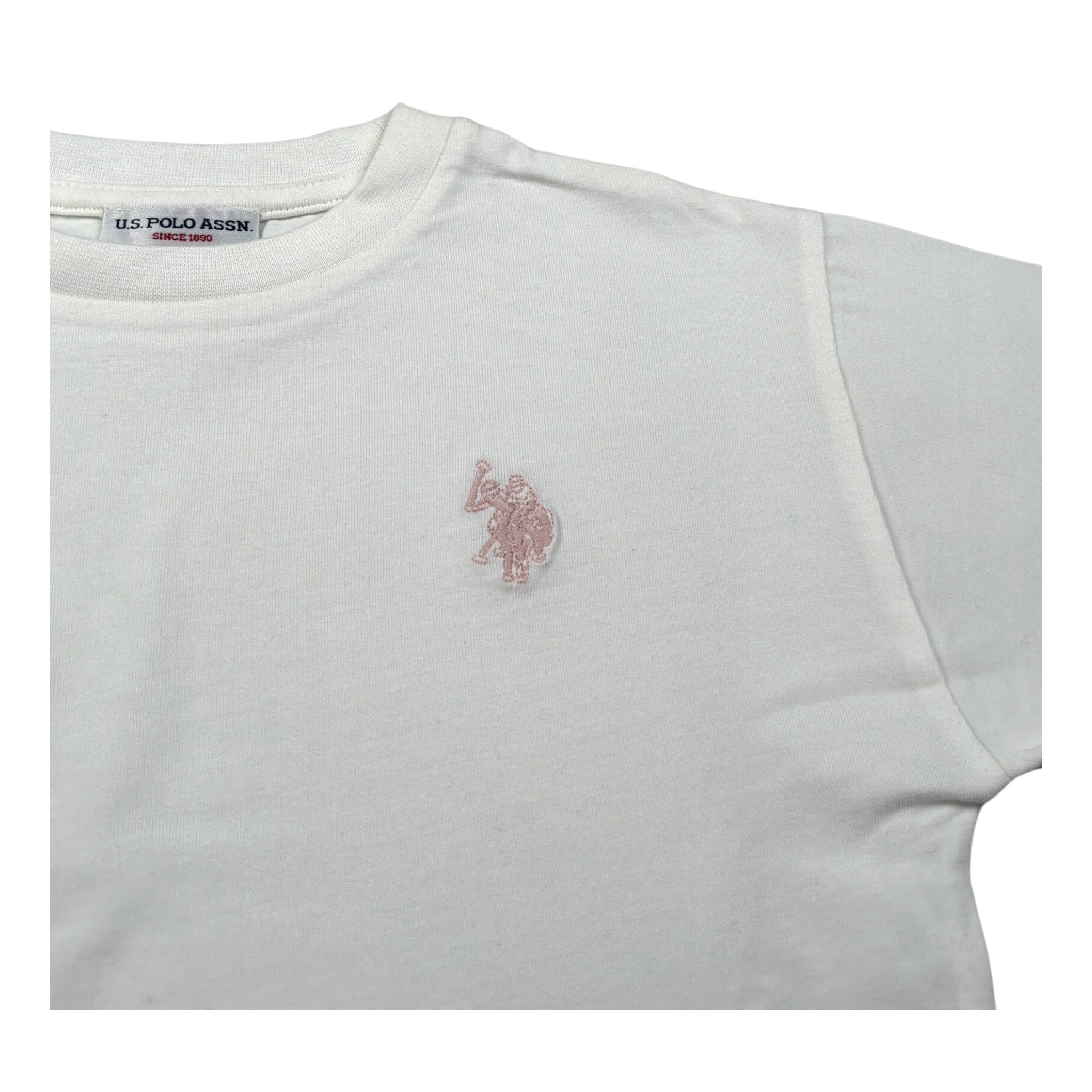 U.S. Polo Assn T-Shirt Girocollo tinta unita con Logo Bianco per Bambina US42610 BIANCO U.S. POLO ASSN 