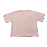 U.S. Polo Assn T-Shirt Girocollo tinta unita con Logo Rosa per Bambina US42610 ROSA U.S. POLO ASSN 
