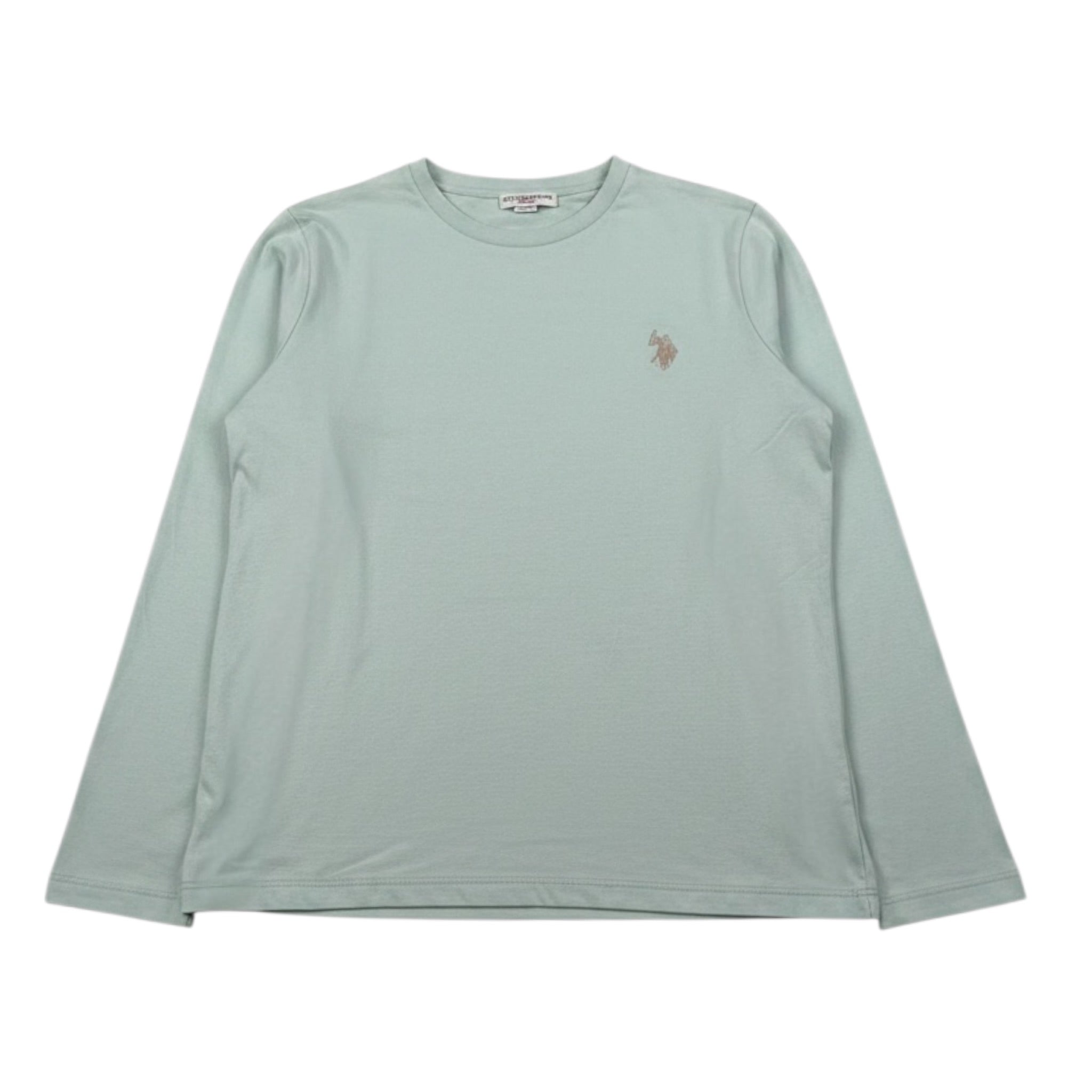 U.S. Polo Assn Shirt Girocollo tinta unita con Logo Verde Acqua per Bambino US42668 VERDE ACQUA U.S. POLO ASSN 