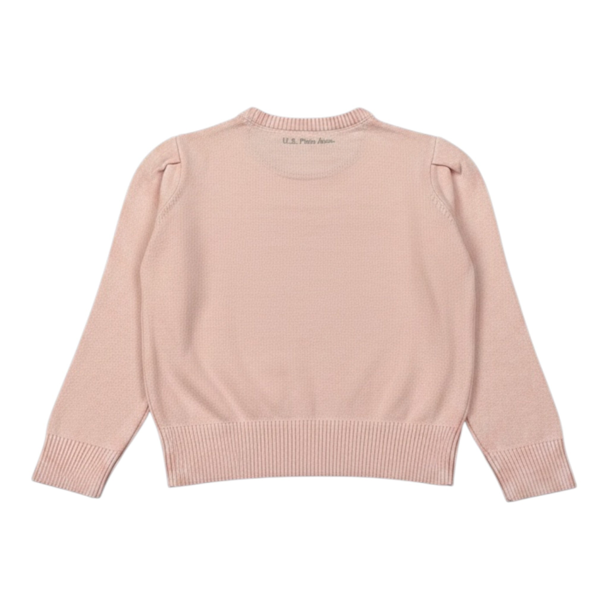 U.S. Polo Assn Maglia Girocollo tinta unita con Logo Rosa per Bambina US42673001 ROSA U.S. POLO ASSN 